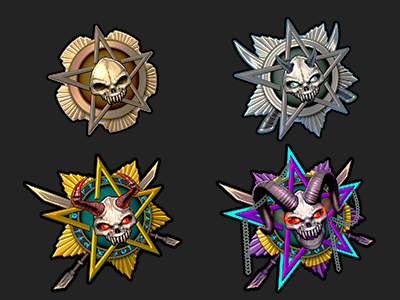 Badges 2d badge digital game icons illustration medal photoshop rpg skulls ui