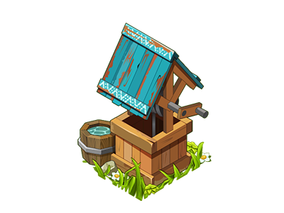 Water Well farm game game art illustration isometric mobile ui vector well