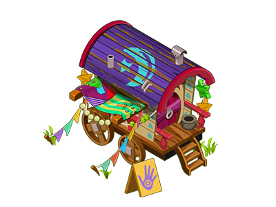 Caravan caravan farm fortune teller game game art gypsy illustration isometric mobile ui vector