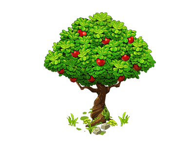 Tree apple farm game game art illustration isometric mobile tree ui vector