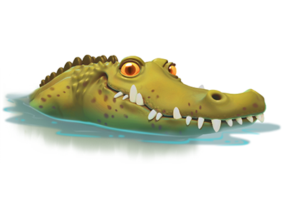 Croc 3d character crocodile game game art illustration maya photoshop