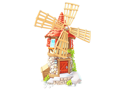 Windmill 3d 3d art game gameart illustration maya mobile painting photoshop