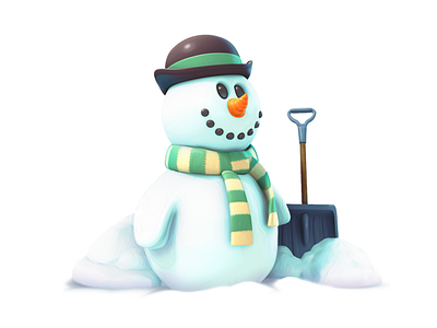snowman 3d game gameart illustration maya mobile model snowman