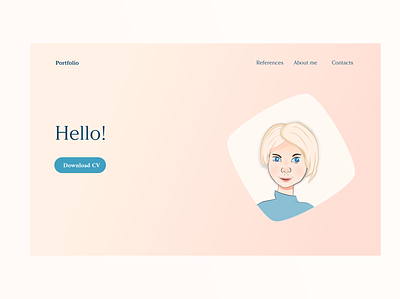 First concept of portfolio website avatar design frontend illustration portfolio portrait ui vectors website