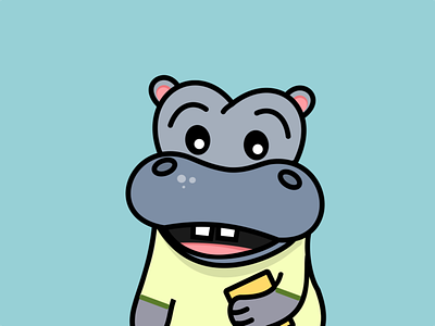 Hippo, the teacher hippo illustration mascot vector