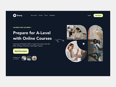 🎓 Edtech Platform - Landing Page a level bravy clean course design e learning edtech education interface landing landing page learning main online courses online school school ui ux