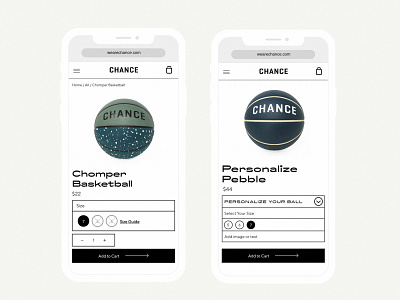 Chance mobile PDP branding design typography ui