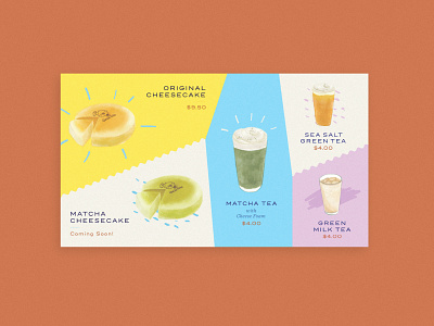 Uncle Tetsu menu board branding cake design drinks illustration menu