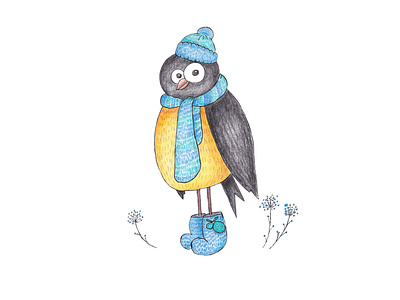 птица-синица art branding childrens illustration flat illustration logo minimal зима знак значок магазин птичка упаковка