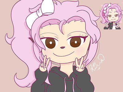 Pink Peace anime anime girl digital digital art digitalart illustration