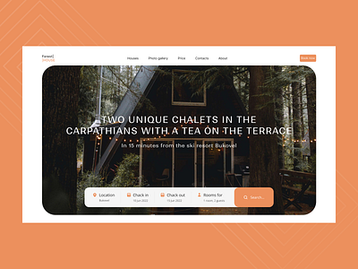 House in the mountains - Website concept booking concept design forest house forest minimal typography ui web website