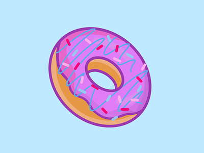 Donut baked bakery baking chocolate colorful donut donuts food frosting glaze graphic design illustration purple sprinkles sweets