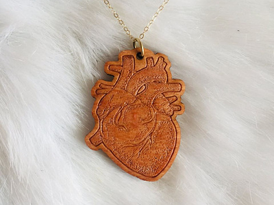 Anatomical Heart Jewelry Design anatomical heart etching heart illustration jewelry jewelry design vector vector illustration wood woodcut