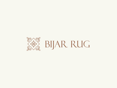 Bijar Rug Logo brand carpet design logo ornament rug simple typography