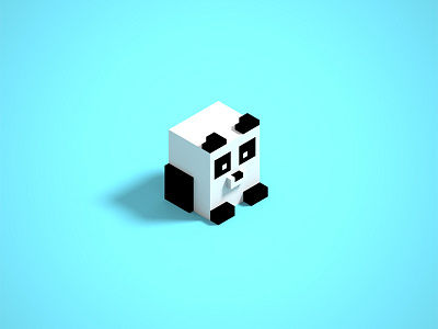 Panda Voxel Art 3d animal design isometric isometric design magicavoxel panda simple voxel voxelart