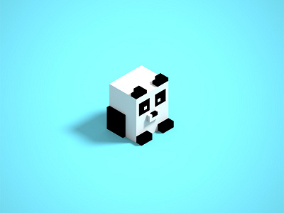 Panda Voxel Art