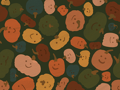 Happy Punkin Pattern background doodle fall illustration pattern simple wallpaper