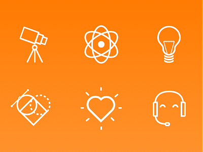Branding process icons brand branding concept creative design icon icons line orange process simple vector