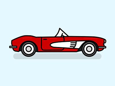 Corvette american car chevrolet classic corvette illustration vector