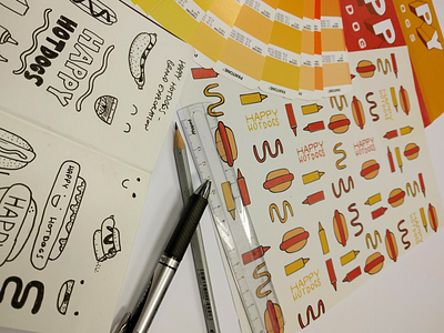 Happy Hotdogs concept design hamilton hotdog illustration ketchup mustard new zealand