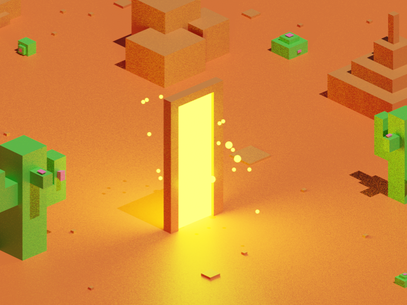 Desert Portal design vector low poly desert simple render blender 3d