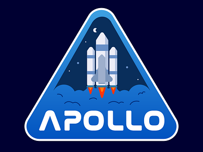 Apollo apollo apollo 11 badge concept logo nasa space vector