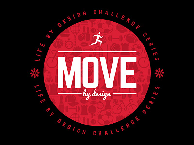 Move By Design Challenge badge challenge design health icon illustrator life logo move vector