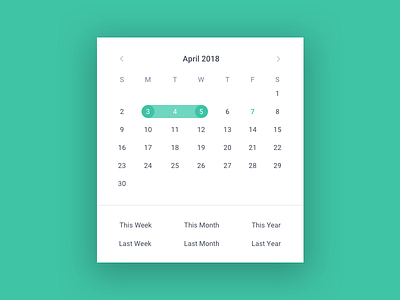 Calendar Filter Drop Down by Stuart McQuarrie on Dribbble