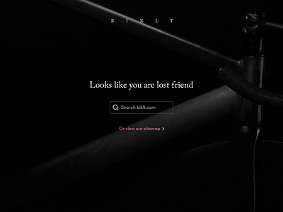 BIKLT.com — 404 Page 404 bike dark design glasgow london product scotland ui uk ux