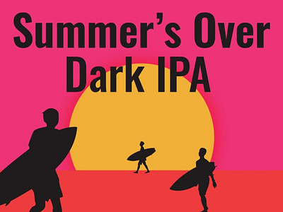 Summer's Over Dark IPA Label Art branding design illustration logo