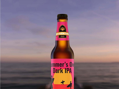 Summer's Over Dark IPA branding design illustration logo