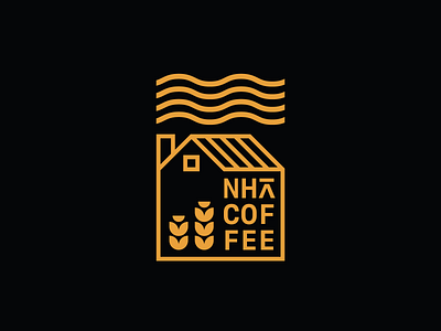 Nhà Coffee beverage branding coffee design flower food golden illustration logo typography vector art