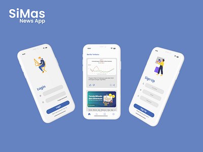 SiMas News App app branding design figma illustration mobile ui