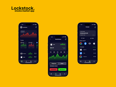 Stocks Market App Design app branding design figma graphic design mobile ui