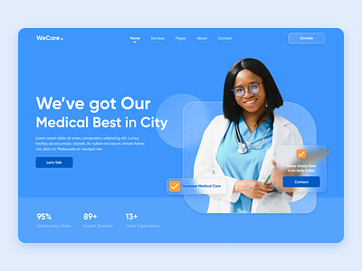 Wecare Landing Page branding design figma interaction design landing page landing page design logo product design ui uiux user experience