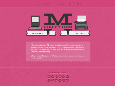 Homepage design homepage interface maggie tielker portfolio web design writing