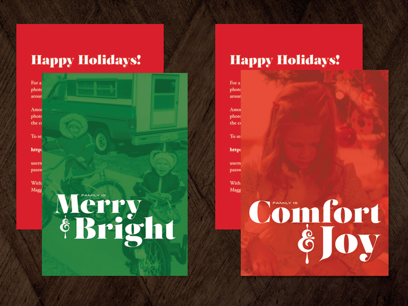 Family Holiday Cards 2 postcard type typography family holiday print card christmas