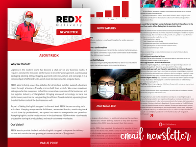 Redx Email Newsletter delivery email email template newsletter red responsive white