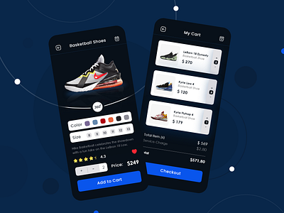 Classic Shoes App Design app basketball billing cart checkout colorful cool design ios minimal mobile nike pricing shoes simple ui uiux ux