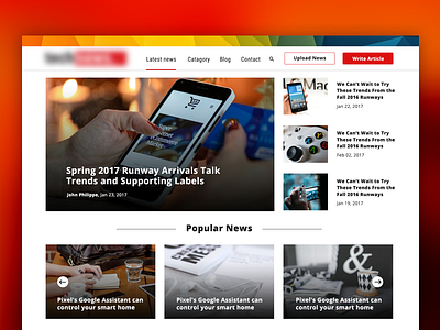 News Web article design interface news ui ux web