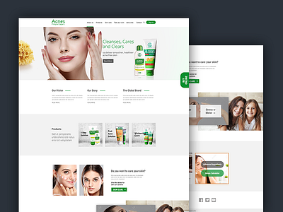 Acnes pimple expert - landing page acne design expert modern pimple product solution ui ux web