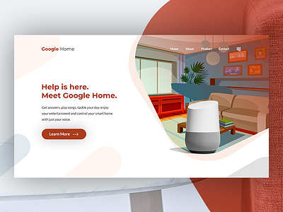 Google Home Header Concept corporate google header home smart ui ux vector web