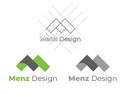 Menz Logo gray green logo simple