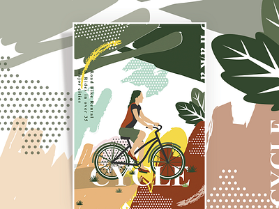 Poster Design adobe color cycle design flyer illustration leaf poster ride