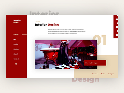 Interior Design architect category clean design interior. modern product ui ux web