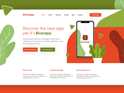 App Landing Page Design app corporate dark orange green illustration landing mobile modern page ui ux web