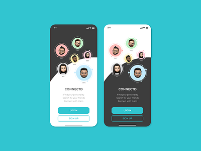 📱• CONNECTD Social App adobexd connect connected personalities socialmedia