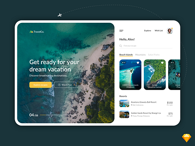 ⛰️• TravelCo. Travel App Dashboard - Light light theme sketch sketchapp travel agency travel app travel app design travel app ui travel app ui design traveling