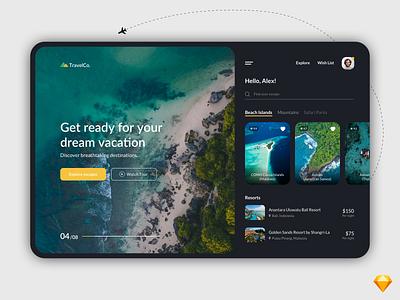 ⛰️• TravelCo. Travel App Dashboard - Dark