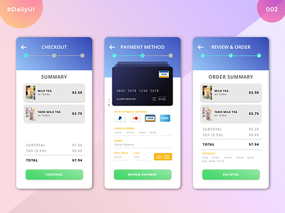 Daily UI Challenge #002 | Credit Card Checkout Form